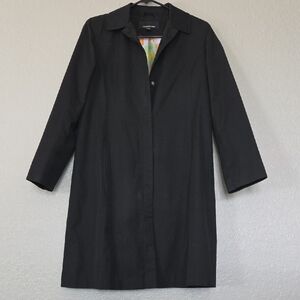 Jones New York Black Lightly Lined Trench Coat Jacket